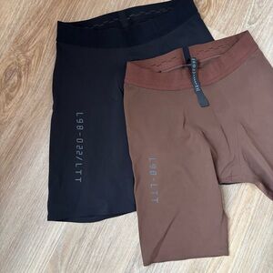 TWO PAIRS Lululemon License to Train half tights men’s size large